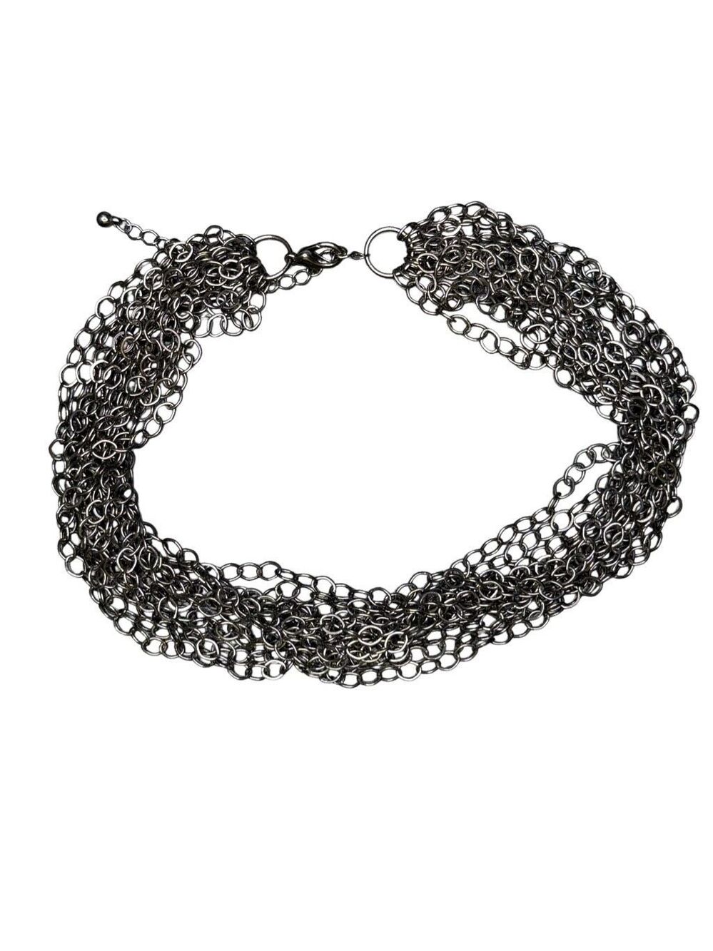 Boutique Gunmetal Metal Chain Choker Necklace